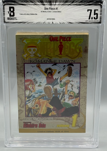 One Piece Vol 1 #1 Limited Edition 2338/5000 Gold Foil BGS 7.5 VIZ Manga